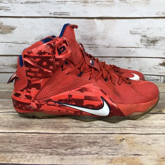 Nike LeBron James XII 12 Independence Day Shoes Mens Size 11 684593-616 Red - Picture 5 of 12